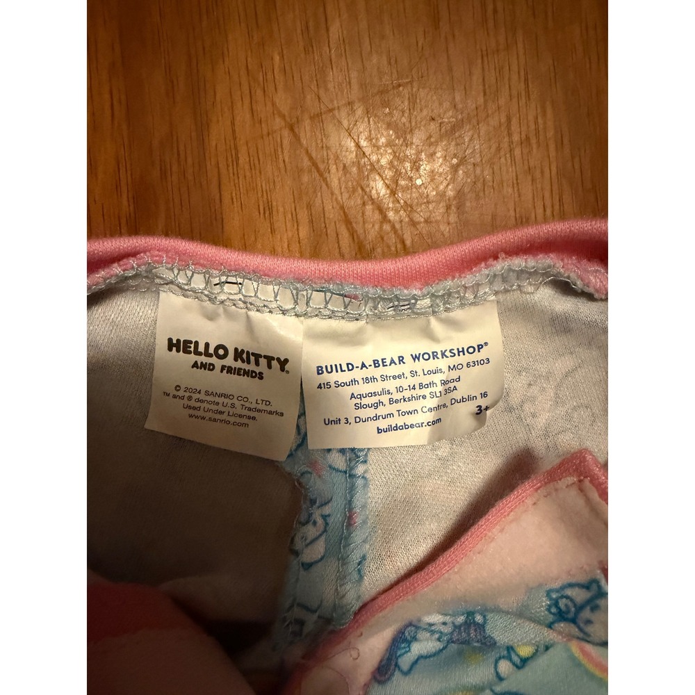 Build-A-Bear Hello Kitty Cinnamoroll Sleeper Blue Pink Rainbow Sanrio Pajamas - Picture 3 of 3